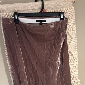 Banana Republic Velvet Midi Skirt in Mauve Brown